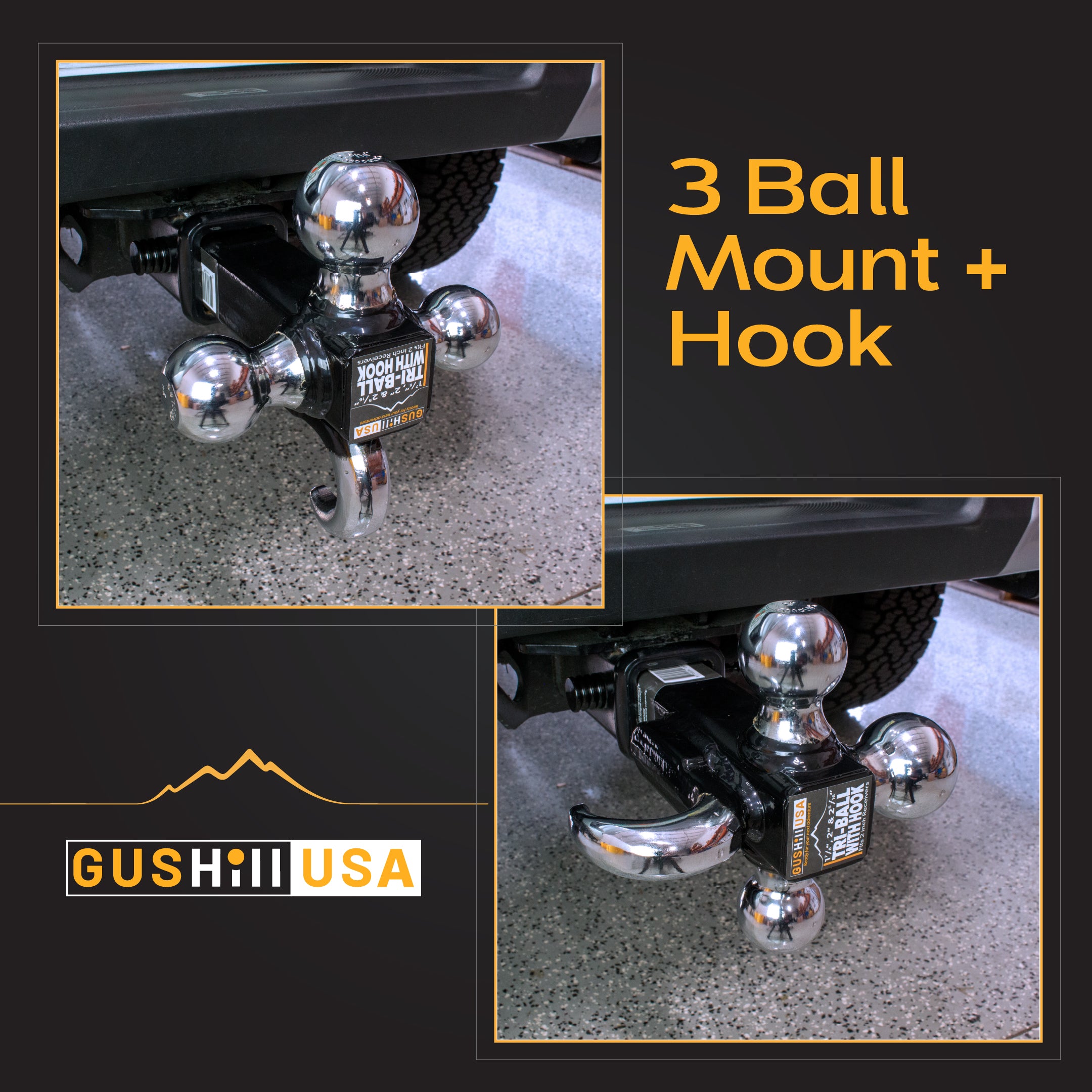 Tri-Ball Mount with Hook
