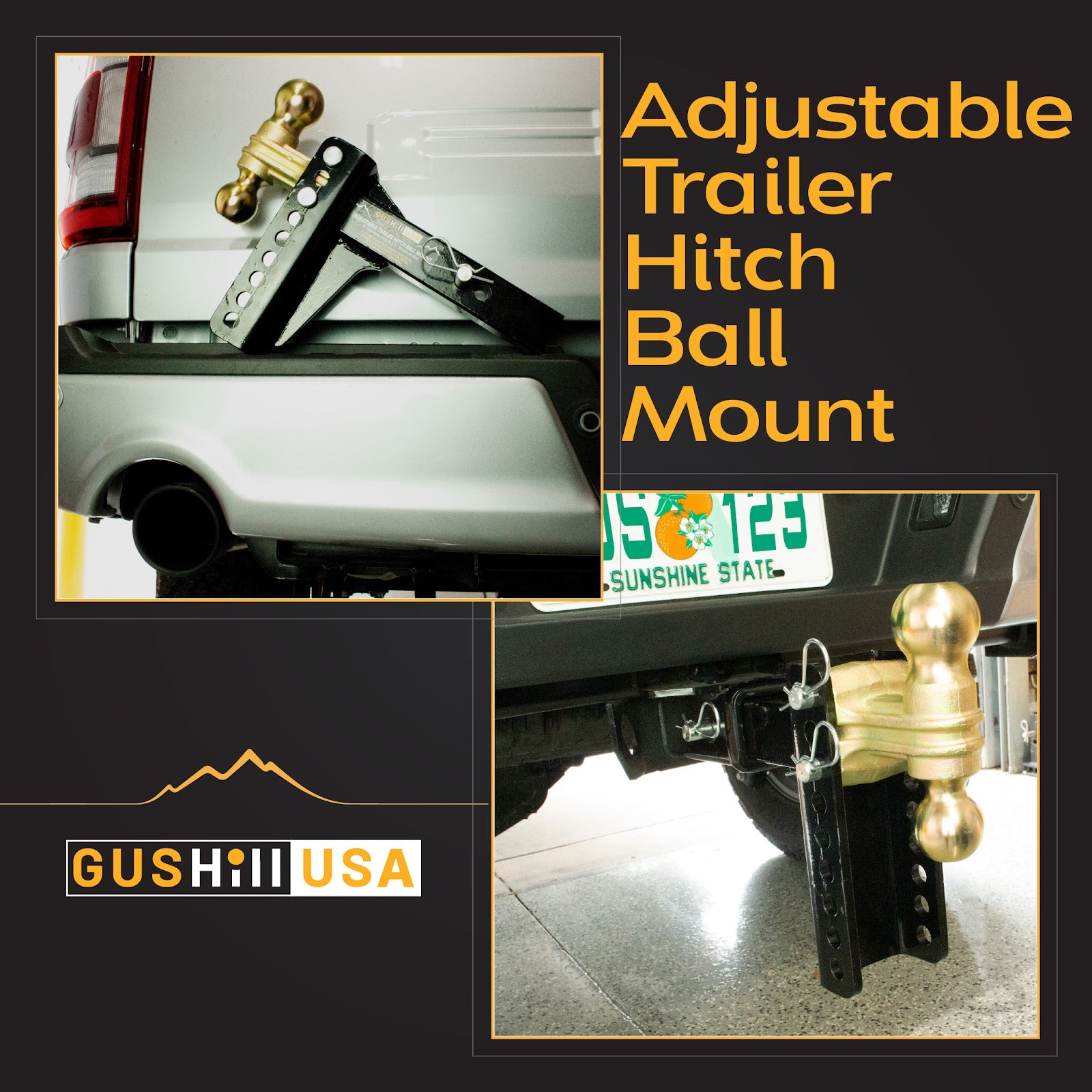 Adjustable Trailer Hitch Ball Mount