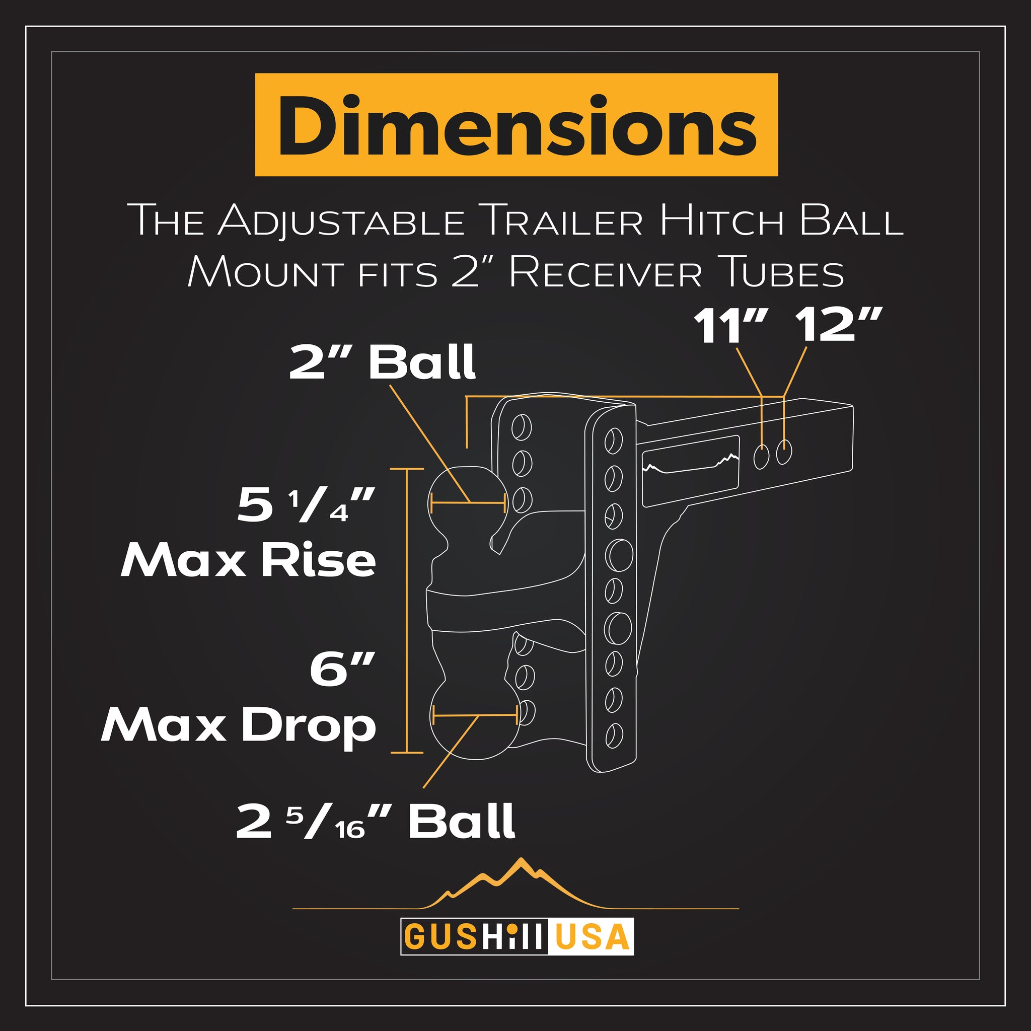 Adjustable Trailer Hitch Ball Mount