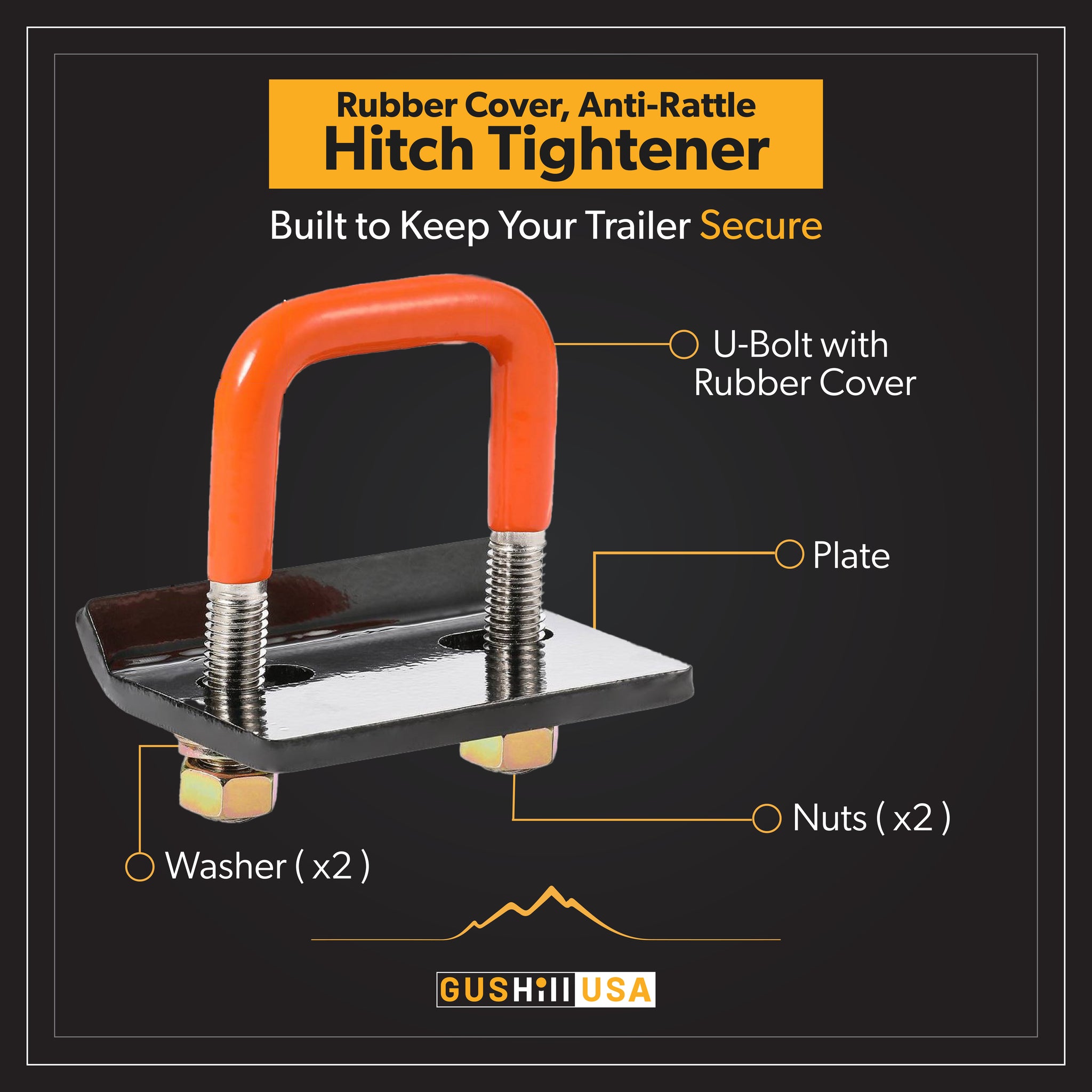 Heavy Duty Hitch Tightener- Rubber Coated Steel
